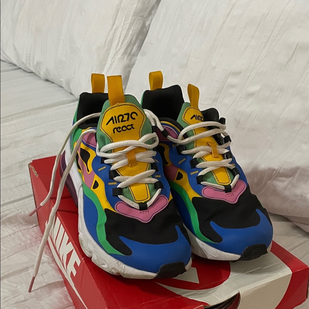 Nike React Colorful Sneakers with Blue and Yellow